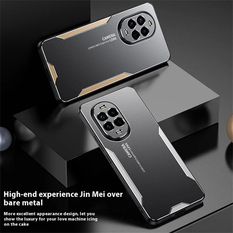 For Oppo Reno14 Pro 5G (Global) Phone Case Aluminium Alloy TPU PC Back Cover - Gold-Cellmalls