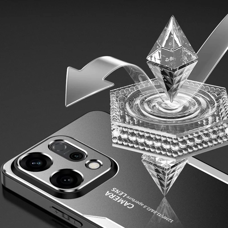 For Oppo Reno14 Pro 5G (Global) Phone Case Aluminium Alloy TPU PC Back Cover - Gold-Cellmalls