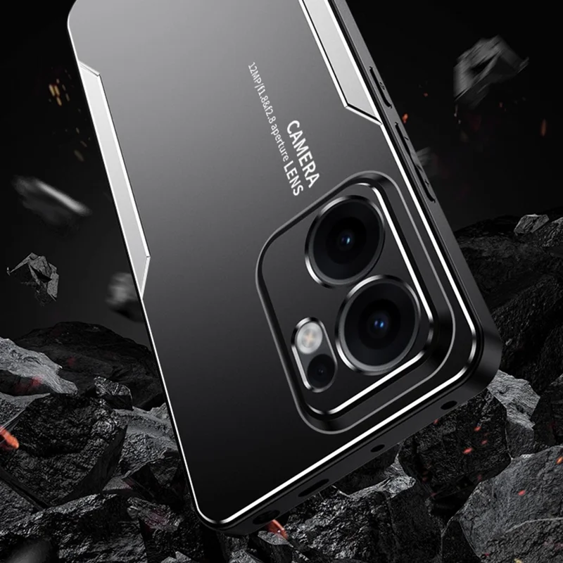 For Oppo Reno14 F 5G Phone Case Aluminium Alloy TPU PC Back Cover - Gold-Cellmalls