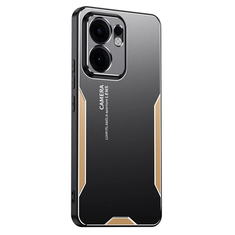 For Oppo Reno14 F 5G Phone Case Aluminium Alloy TPU PC Back Cover - Gold-Cellmalls