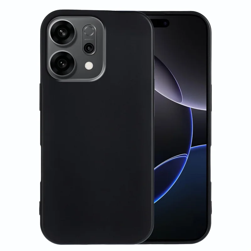 For Oppo Reno14 5G (China) / Oppo Reno14 5G (Global) TPU Case Soft Matte Anti-fingerprint Phone Back Cover - Black-Cellmalls