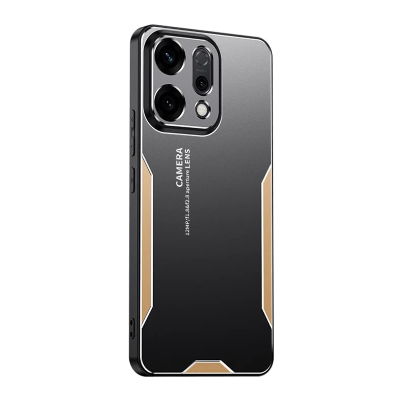 For Oppo Reno14 Pro 5G (Global) Phone Case Aluminium Alloy TPU PC Back Cover - Gold-Cellmalls
