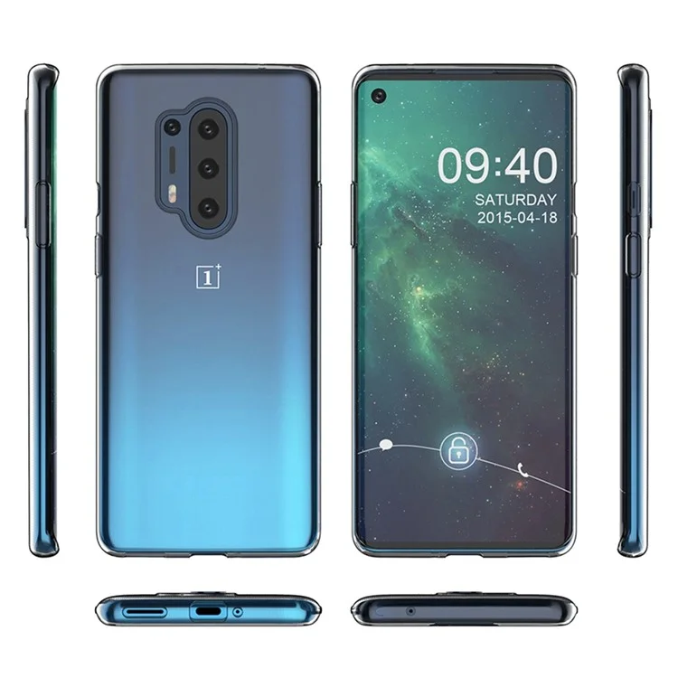 For OnePlus 8 Pro Clear Non-Slip Protective Phone Case Soft TPU Slim Fit Cover-Cellmalls