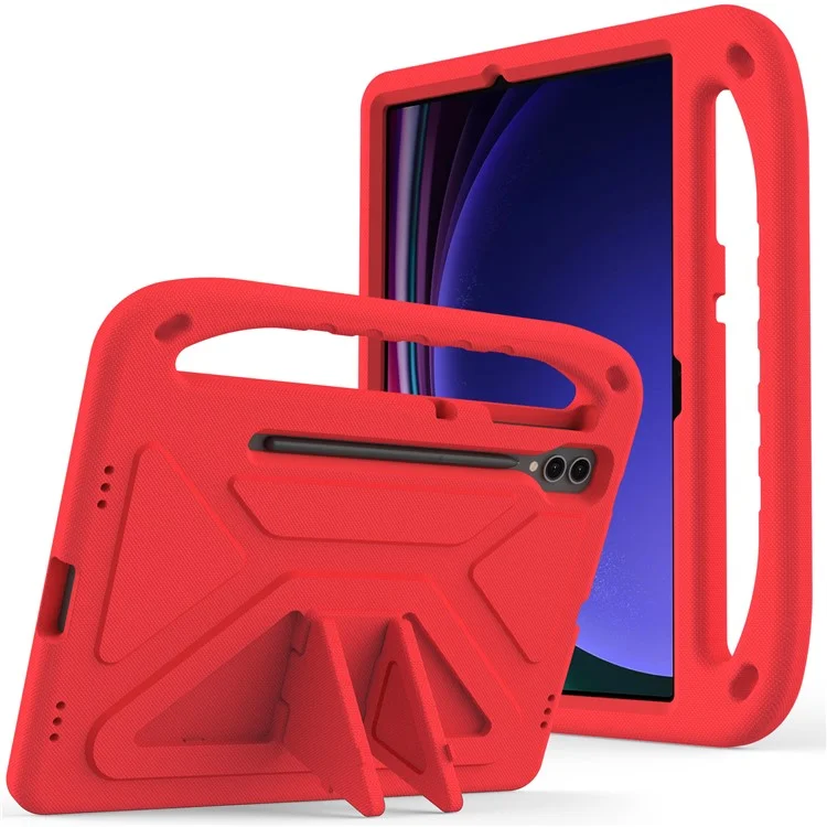 For Samsung Galaxy Tab S9 FE+ Case Hand Grip EVA Tablet Kickstand Cover - Black-Cellmalls