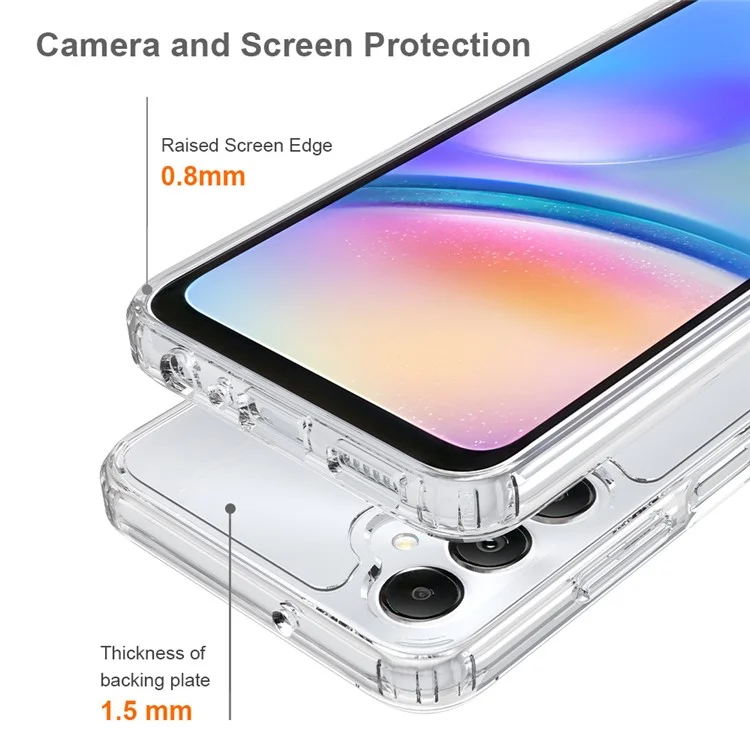 For Samsung Galaxy A05s 4G HD Transparent Cell Phone Case Acrylic + TPU Hybrid Phone Cover-Cellmalls