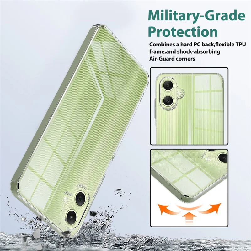For Samsung Galaxy A06 4G Clear Phone Case TPU+Acrylic Shockproof Phone Back Cover-Cellmalls