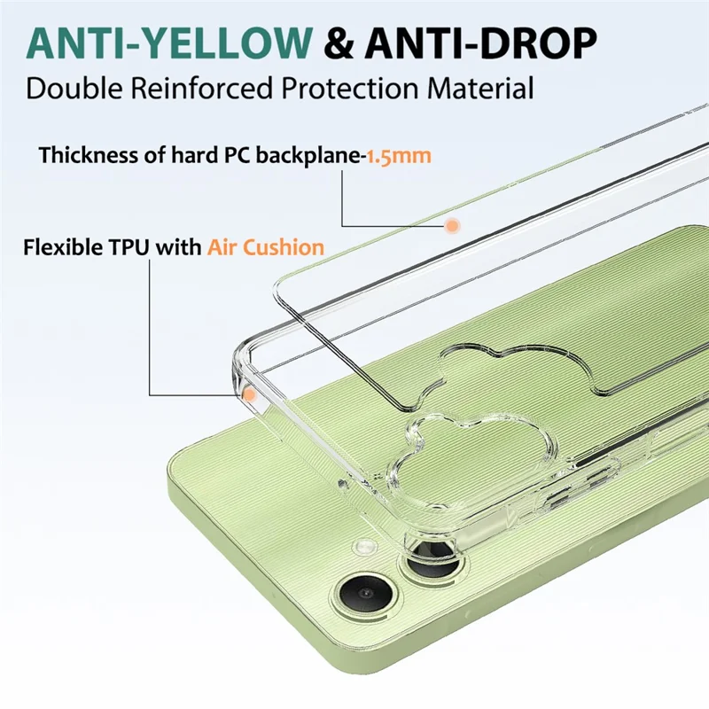 For Samsung Galaxy A06 4G Clear Phone Case TPU+Acrylic Shockproof Phone Back Cover-Cellmalls