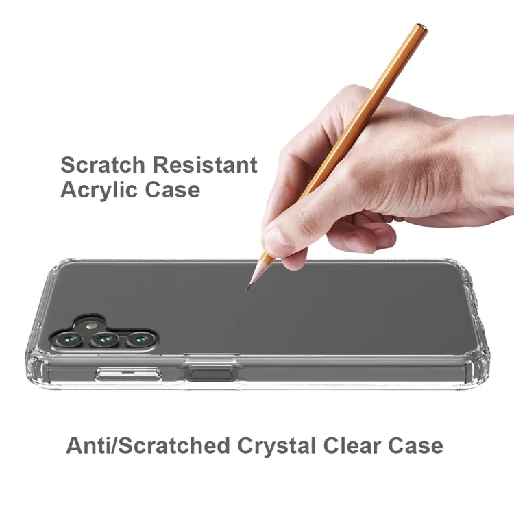 For Samsung Galaxy A13 5G Clear Hard Acrylic Back with TPU Bumper Shockproof Anti-scratch Cell Phone Case-Cellmalls