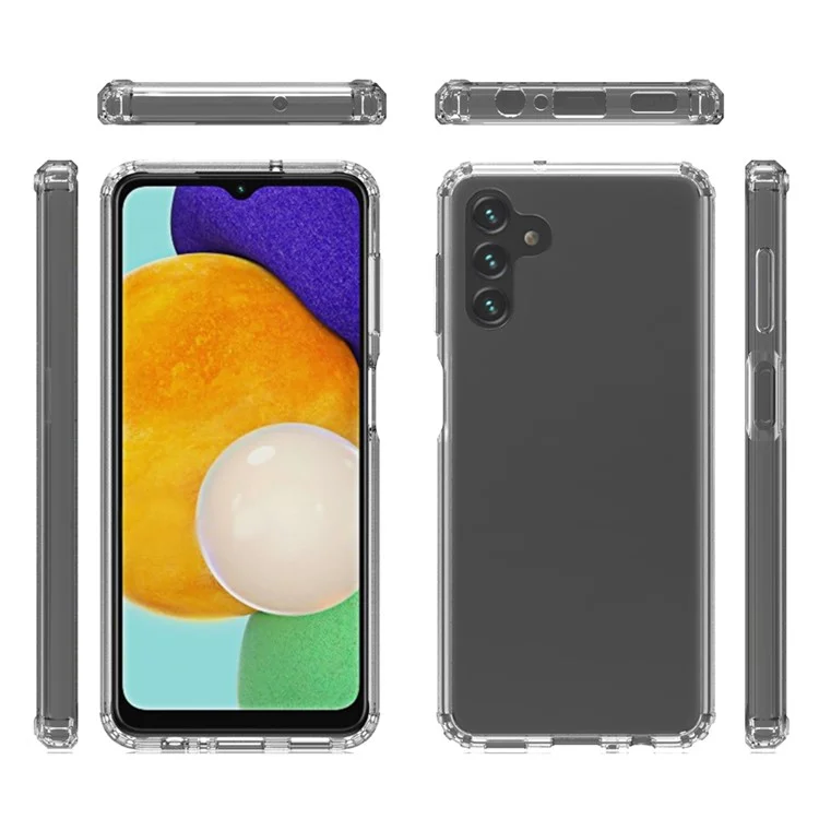 For Samsung Galaxy A13 5G Clear Hard Acrylic Back with TPU Bumper Shockproof Anti-scratch Cell Phone Case-Cellmalls