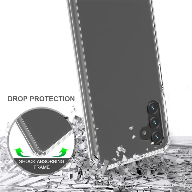 For Samsung Galaxy A13 5G Clear Hard Acrylic Back with TPU Bumper Shockproof Anti-scratch Cell Phone Case-Cellmalls