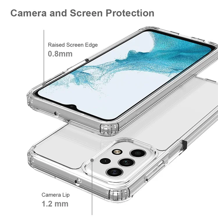 For Samsung Galaxy A23 4G / 5G (Global Version) Hard Acrylic + Soft TPU Transparent Phone Case Scratch-resistant Protective Cover-Cellmalls