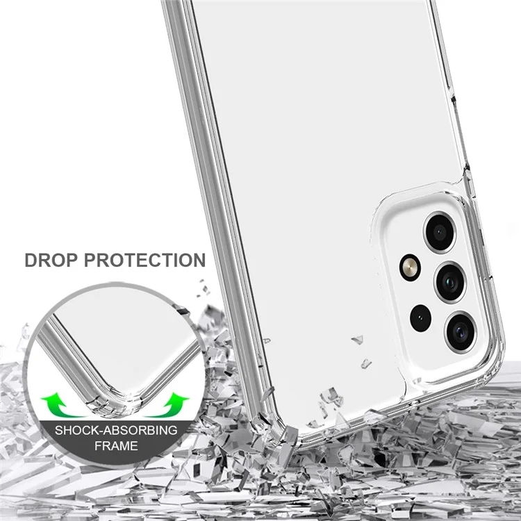 For Samsung Galaxy A23 4G / 5G (Global Version) Hard Acrylic + Soft TPU Transparent Phone Case Scratch-resistant Protective Cover-Cellmalls