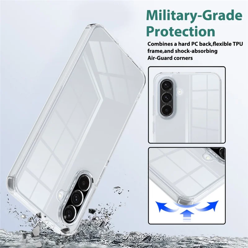 For Samsung Galaxy A56 5G Clear Phone Case TPU+Acrylic Shockproof Phone Back Cover-Cellmalls