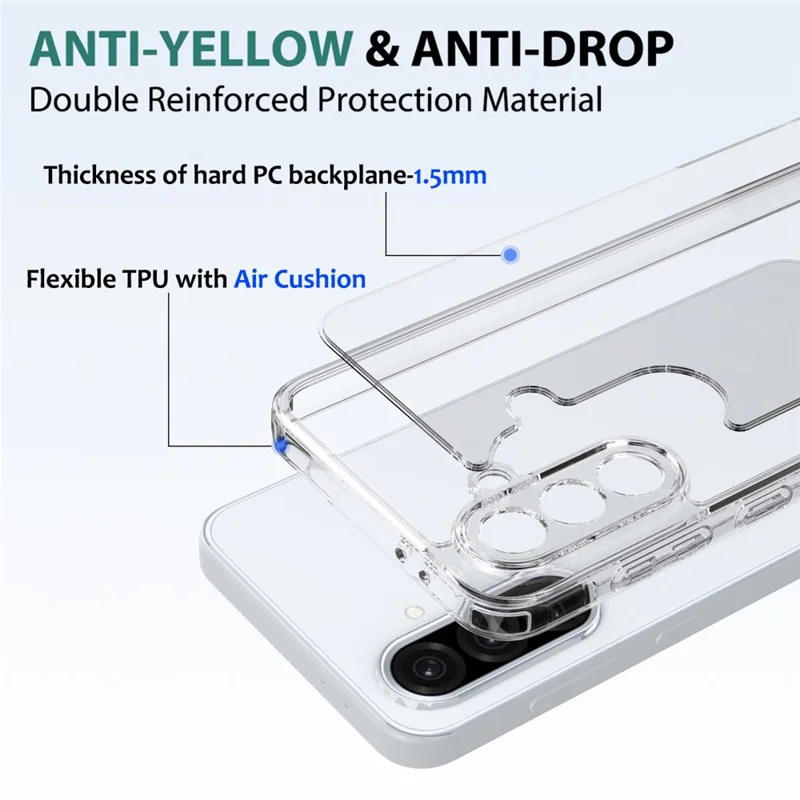 For Samsung Galaxy A56 5G Clear Phone Case TPU+Acrylic Shockproof Phone Back Cover-Cellmalls