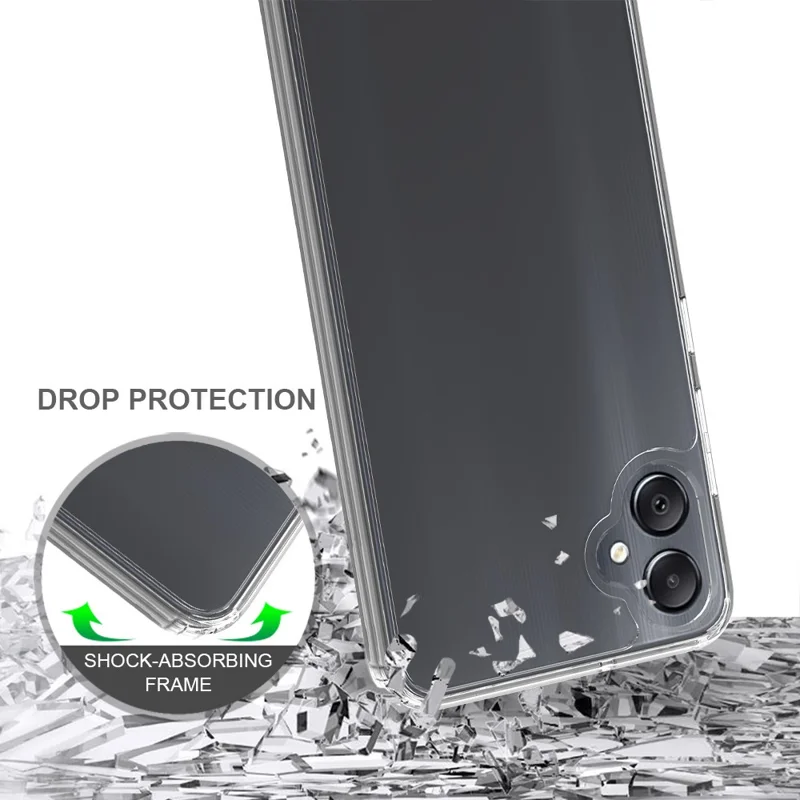 For Samsung Galaxy M05 4G / F05 Clear Phone Case TPU + Acrylic Shockproof Phone Back Cover-Cellmalls
