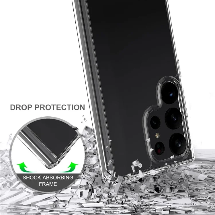 For Samsung Galaxy S23 Ultra Clear Phone Case Hard Acrylic Soft TPU Anti-Scratch Shockproof Cover-Cellmalls