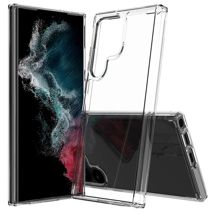 For Samsung Galaxy S23 Ultra Clear Phone Case Hard Acrylic Soft TPU Anti-Scratch Shockproof Cover-Cellmalls