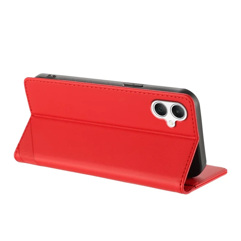 For Samsung Galaxy A06 4G Phone Cases Punk Style Imprinted Wallet Stand Leather Cover - Red-Cellmalls