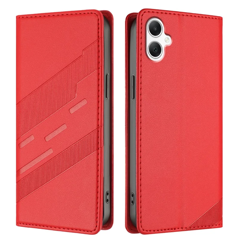 For Samsung Galaxy A06 4G Phone Cases Punk Style Imprinted Wallet Stand Leather Cover - Red-Cellmalls