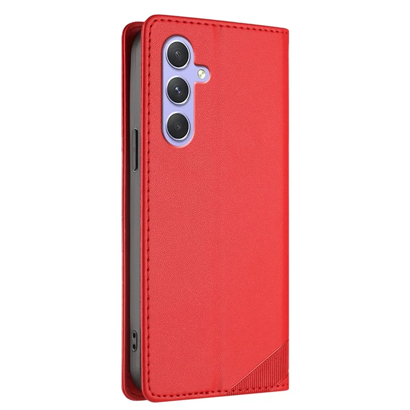 For Samsung Galaxy A55 5G Phone Cases Punk Style Imprinted Wallet Stand Leather Cover - Red-Cellmalls