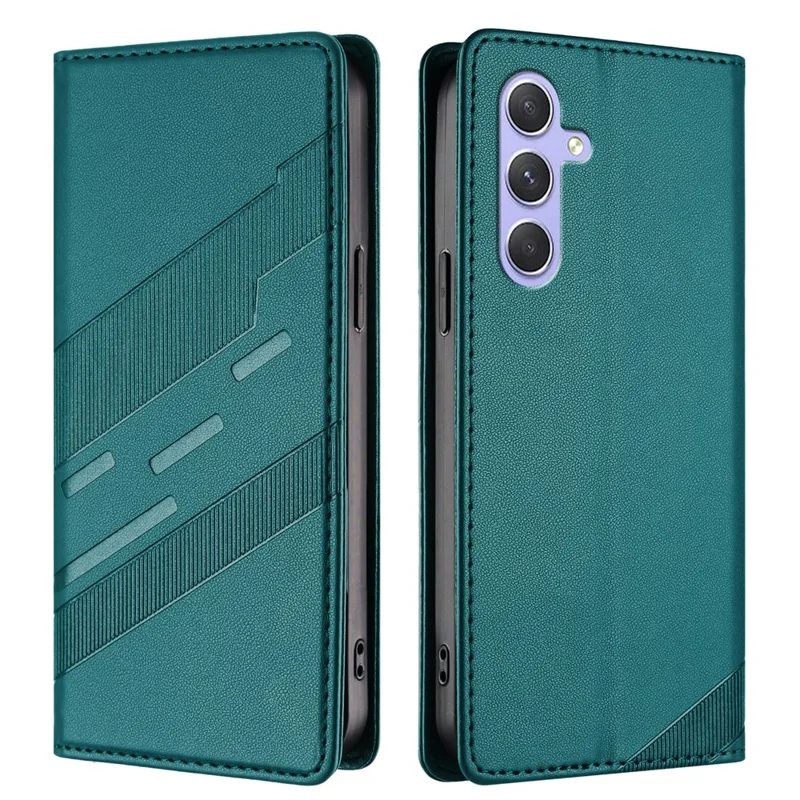 For Samsung Galaxy A55 5G Phone Cases Punk Style Imprinted Wallet Stand Leather Cover - Red-Cellmalls