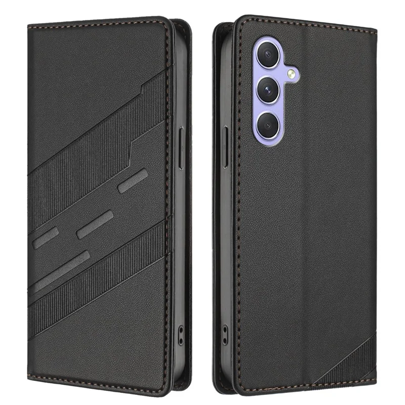 For Samsung Galaxy A55 5G Phone Cases Punk Style Imprinted Wallet Stand Leather Cover - Red-Cellmalls