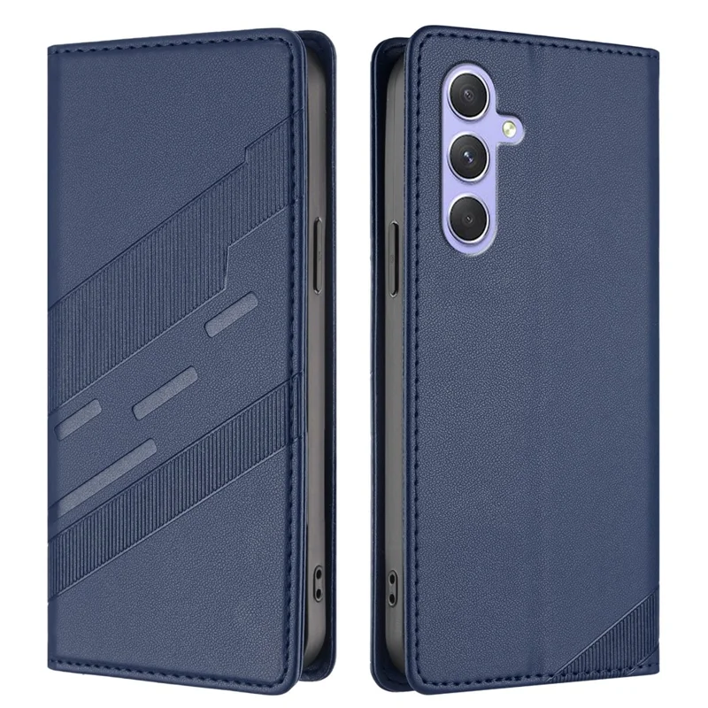 For Samsung Galaxy A55 5G Phone Cases Punk Style Imprinted Wallet Stand Leather Cover - Red-Cellmalls