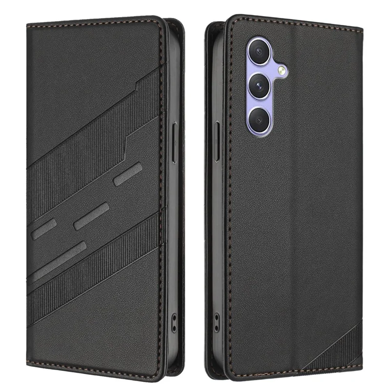 For Samsung Galaxy A54 5G Phone Cases Punk Style Imprinted Wallet Stand Leather Cover - Red-Cellmalls