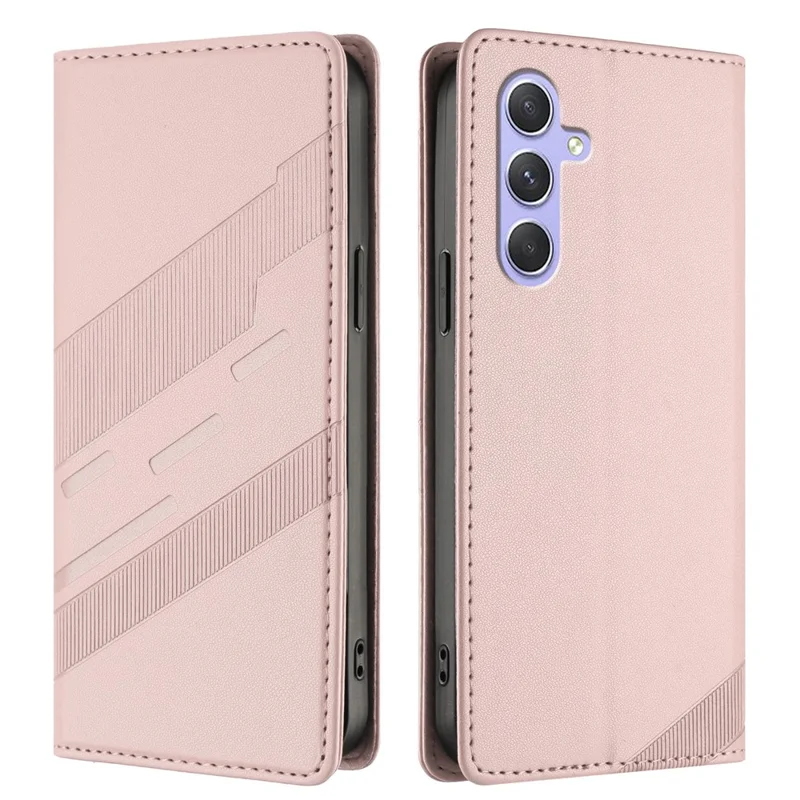 For Samsung Galaxy A55 5G Phone Cases Punk Style Imprinted Wallet Stand Leather Cover - Red-Cellmalls