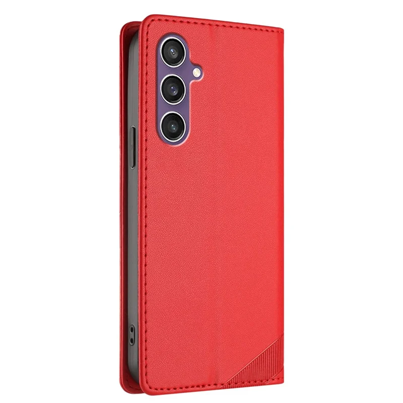 For Samsung Galaxy S23 FE Phone Cases Punk Style Imprinted Wallet Stand Leather Cover - Red-Cellmalls
