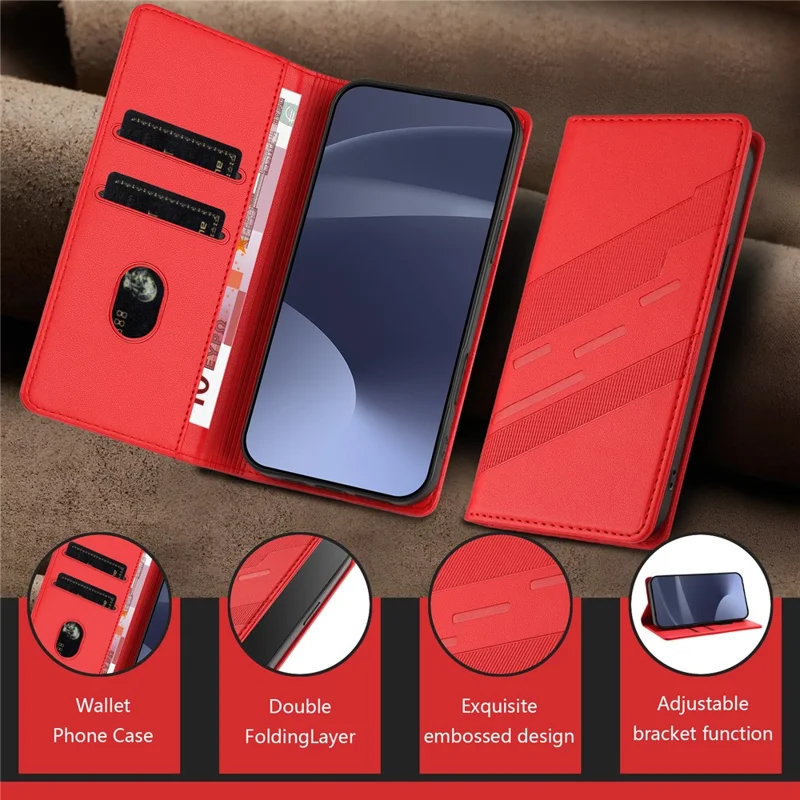 For Samsung Galaxy S23 FE Phone Cases Punk Style Imprinted Wallet Stand Leather Cover - Red-Cellmalls