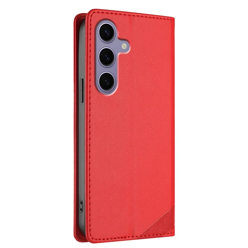 For Samsung Galaxy S24 FE Phone Cases Punk Style Imprinted Wallet Stand Leather Cover - Red-Cellmalls