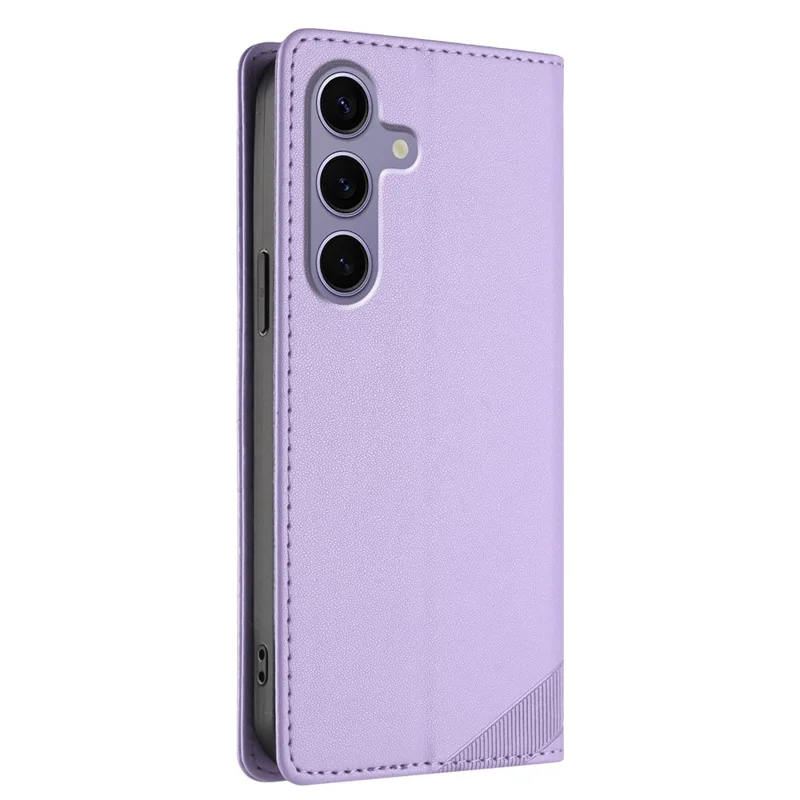 For Samsung Galaxy S25 Phone Cases Punk Style Imprinted Wallet Stand Leather Cover - Light Purple-Cellmalls