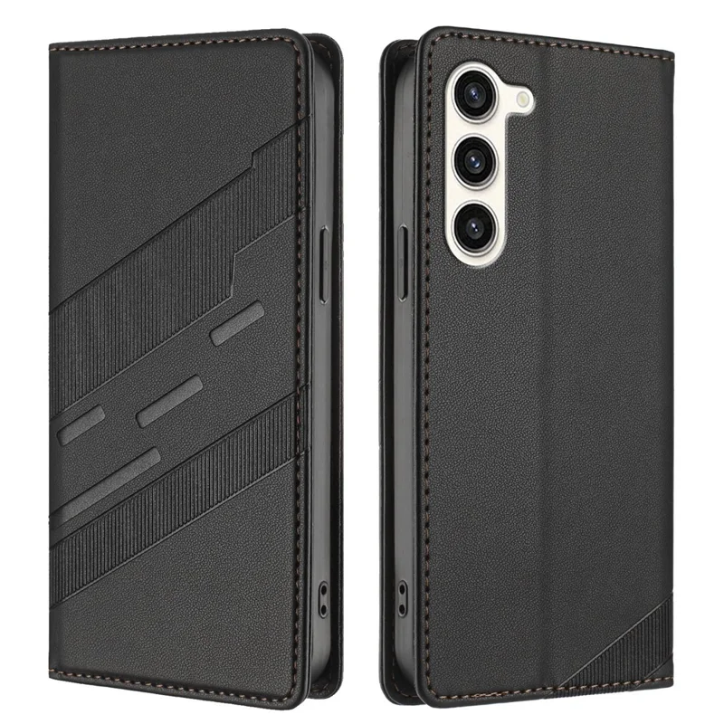 For Samsung Galaxy S23 Phone Cases Punk Style Imprinted Wallet Stand Leather Cover - Red-Cellmalls