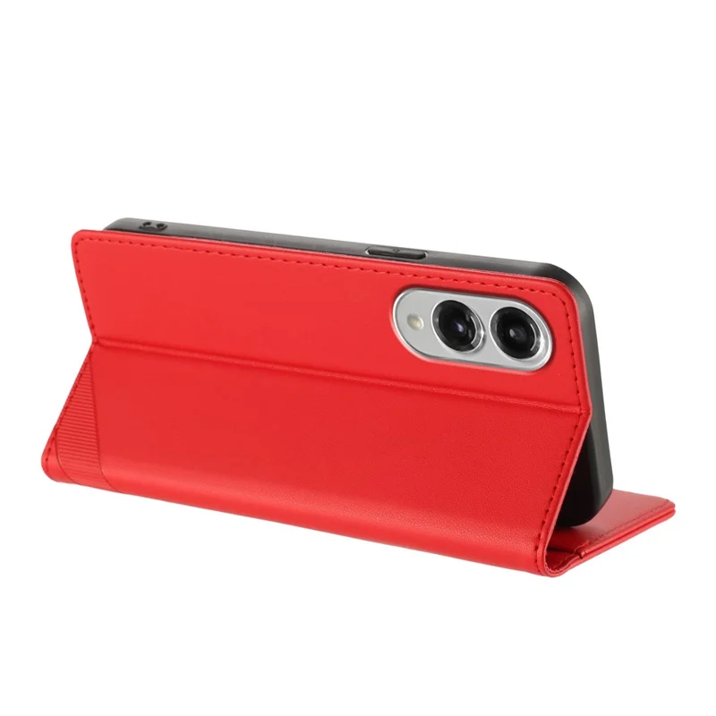 For Samsung Galaxy S25 Edge Phone Cases Punk Style Imprinted Wallet Stand Leather Cover - Red-Cellmalls