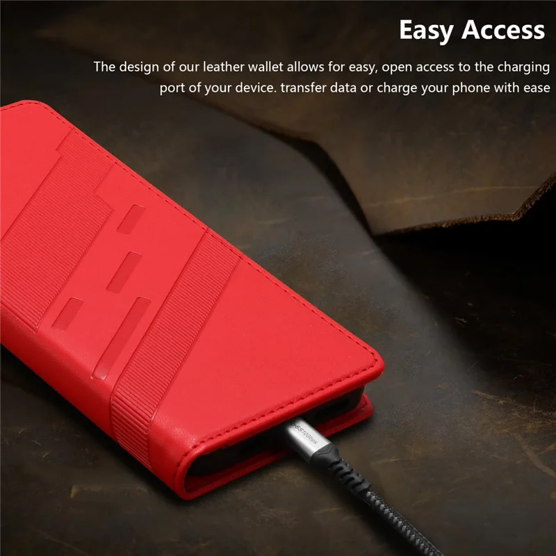 For Samsung Galaxy S24 FE Phone Cases Punk Style Imprinted Wallet Stand Leather Cover - Red-Cellmalls