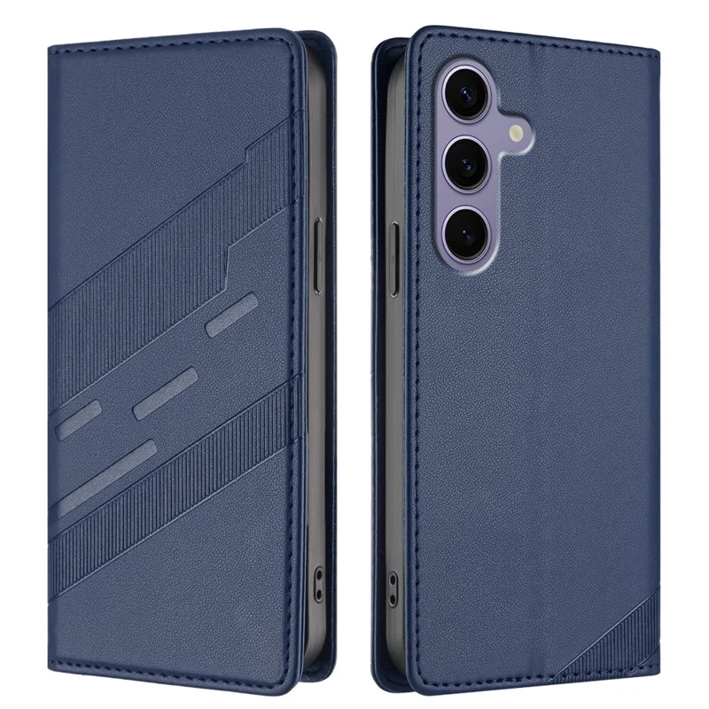 For Samsung Galaxy S25 Phone Cases Punk Style Imprinted Wallet Stand Leather Cover - Light Purple-Cellmalls