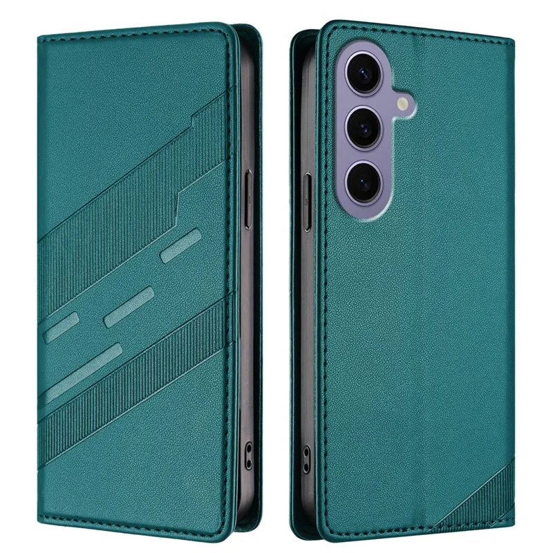 For Samsung Galaxy S24 Phone Cases Punk Style Imprinted Wallet Stand Leather Cover - Red-Cellmalls