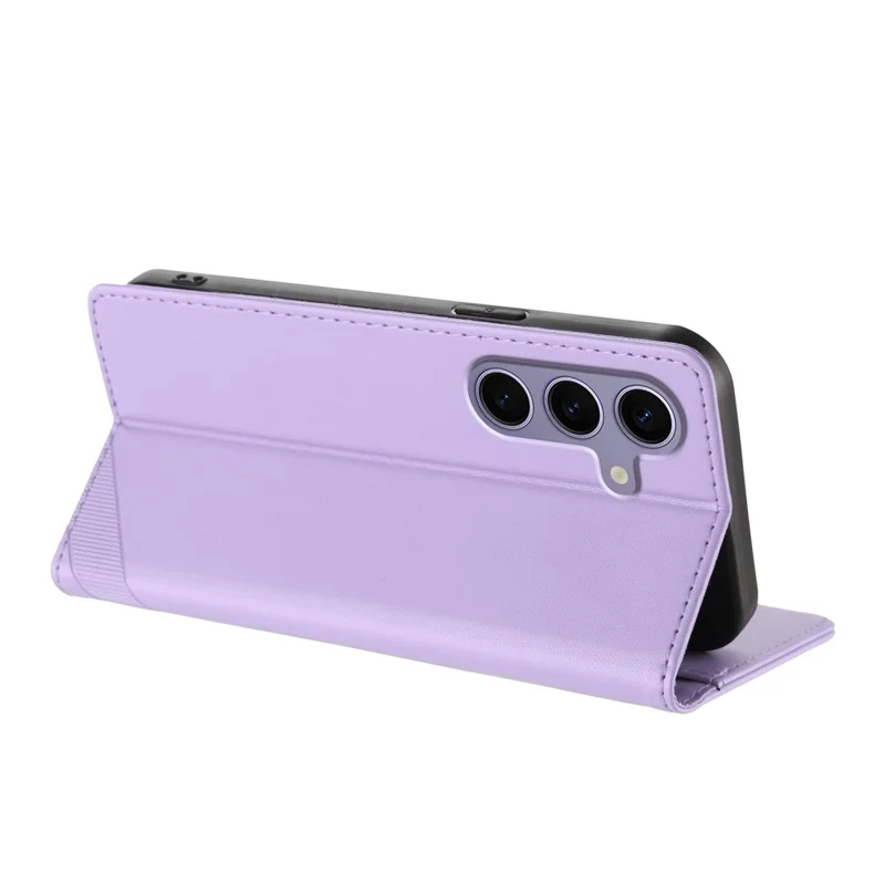 For Samsung Galaxy S25 Phone Cases Punk Style Imprinted Wallet Stand Leather Cover - Light Purple-Cellmalls