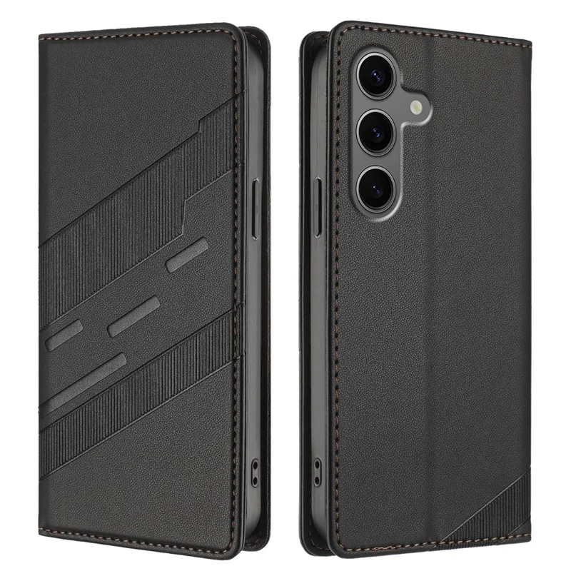 For Samsung Galaxy S25+ Phone Cases Punk Style Imprinted Wallet Stand Leather Cover - Red-Cellmalls