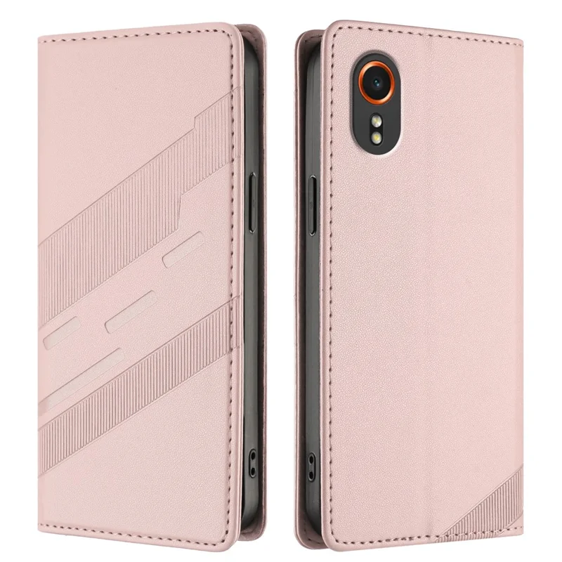 For Samsung Galaxy Xcover7 Phone Cases Punk Style Imprinted Wallet Stand Leather Cover - Red-Cellmalls