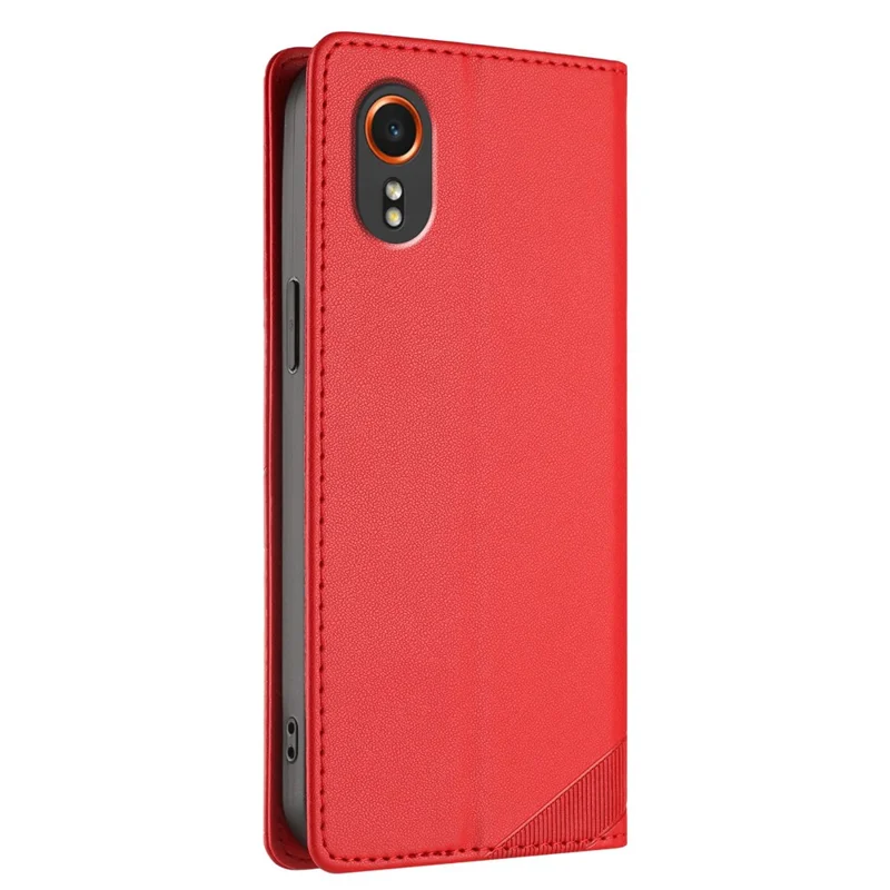For Samsung Galaxy Xcover7 Phone Cases Punk Style Imprinted Wallet Stand Leather Cover - Red-Cellmalls