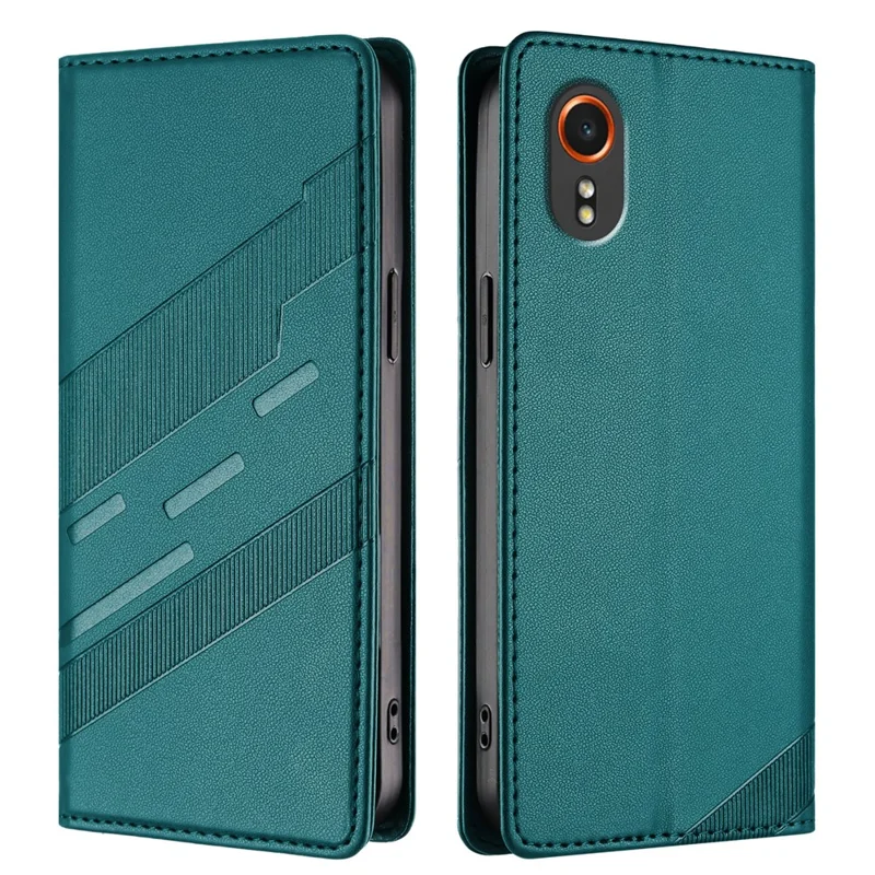 For Samsung Galaxy Xcover7 Phone Cases Punk Style Imprinted Wallet Stand Leather Cover - Red-Cellmalls