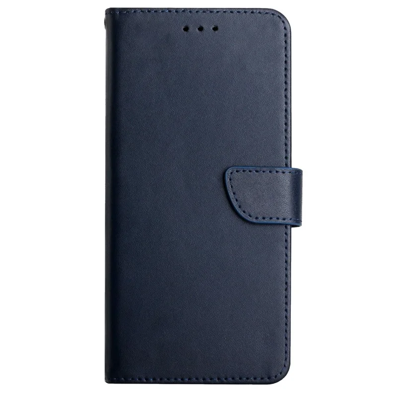 HT02 For Motorola Moto G45 5G / G34 5G Wallet Phone Case Nappa Texture Genuine Cow Leather Cover - Blue-Cellmalls