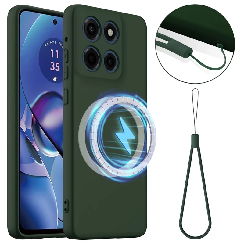 For Motorola Moto G Stylus 5G (2025) / Motorola Edge 60 Stylus 5G Case Compatible with MagSafe Anti-Drop Liquid Silicone Phone Cover - Black-Cellmalls