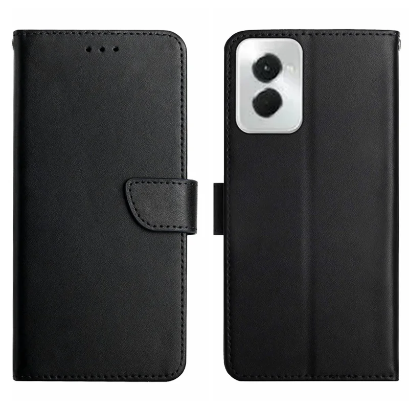 HT02 For Motorola Moto G Power (2024) Genuine Cow Leather Case Nappa Texture - Blue-Cellmalls