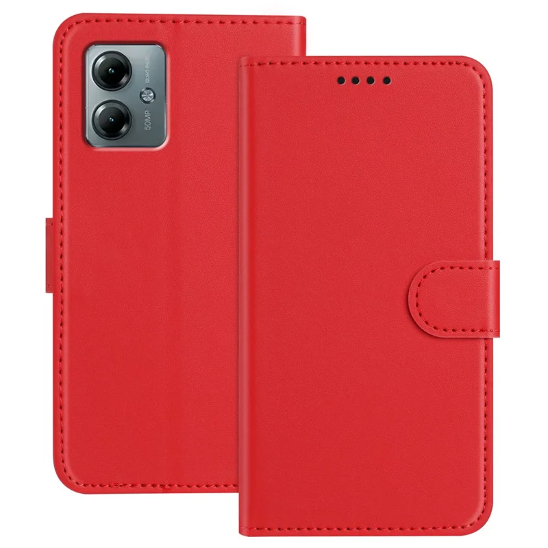 For Motorola Moto G Power (2025) / Motorola Moto G Play (2025) 4G Leather Case Wallet Stand Solid Color Anti Drop Phone Cover - Black-Cellmalls