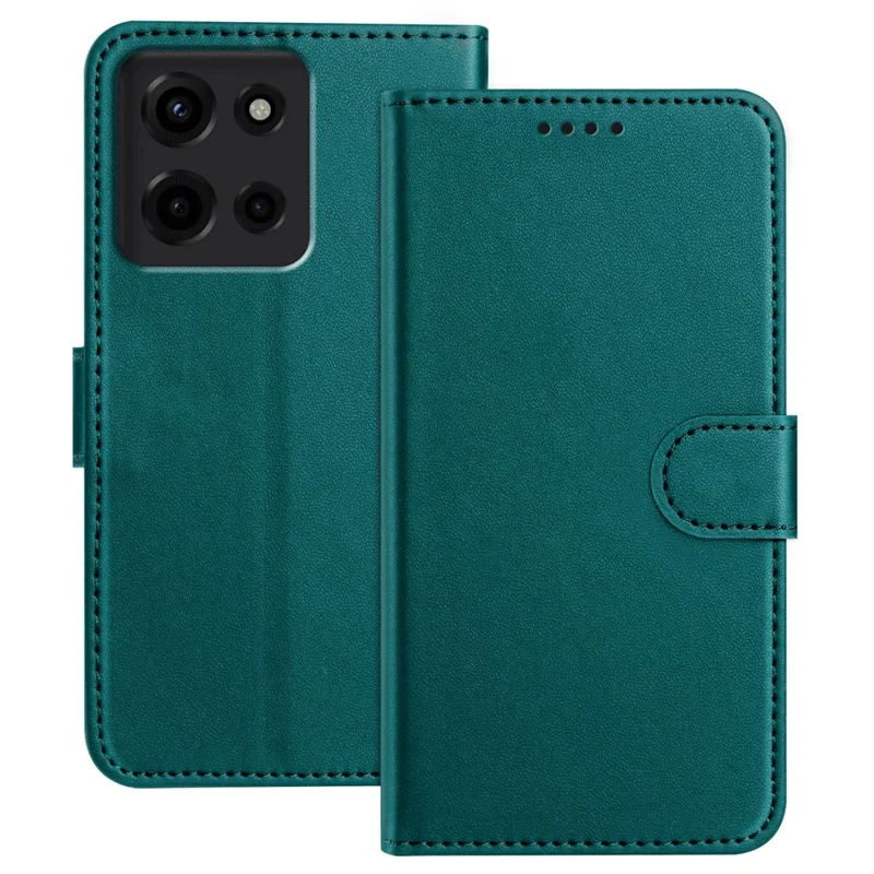 For Motorola Moto G Stylus 5G (2025) Leather Case Wallet Stand Solid Color Anti Drop Phone Cover - Black-Cellmalls