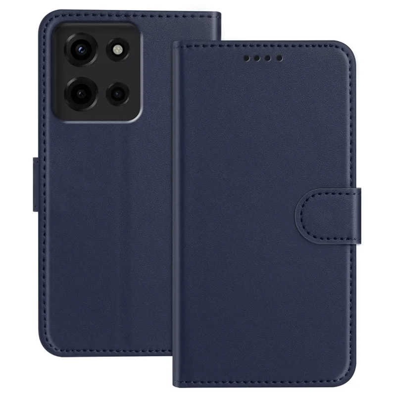 For Motorola Moto G Stylus 5G (2025) Leather Case Wallet Stand Solid Color Anti Drop Phone Cover - Black-Cellmalls