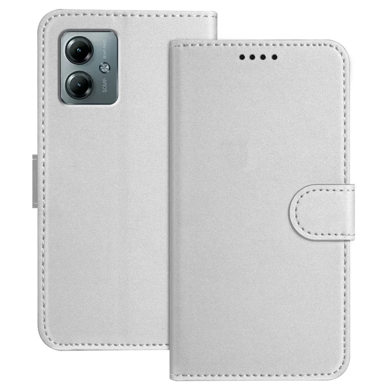 For Motorola Moto G Power (2025) / Motorola Moto G Play (2025) 4G Leather Case Wallet Stand Solid Color Anti Drop Phone Cover - Black-Cellmalls